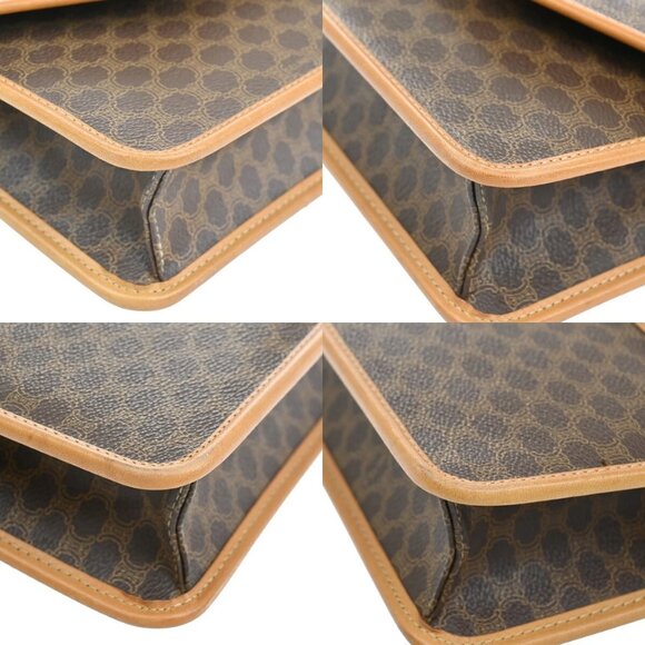 CELINE Logo Macadam Pattern Hand Bag PVC Leather Brown Gold Italy - Picture 15 of 16